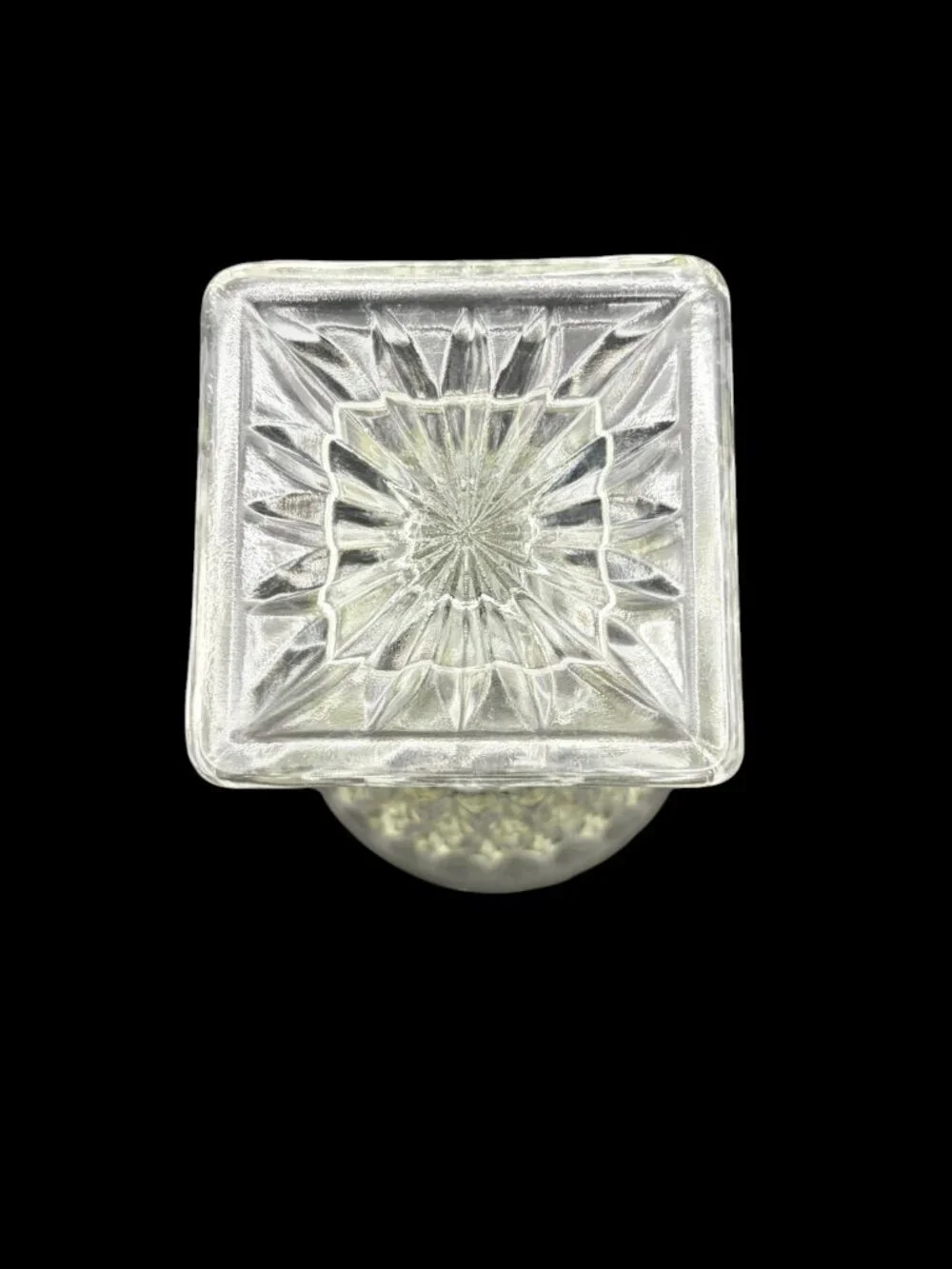 Vintage Indiana Glass Mount Vernon Diamond Point Pedestal Candy Dish w Lid 9.75